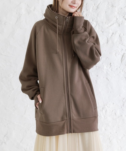 osharewalker（オシャレウォーカー）の「【廃盤】『裏起毛ボリュームネックパーカー』（パーカー・レディース・モカ/杢グレー/グリーン/ブラック・1/2）」の6枚目の写真