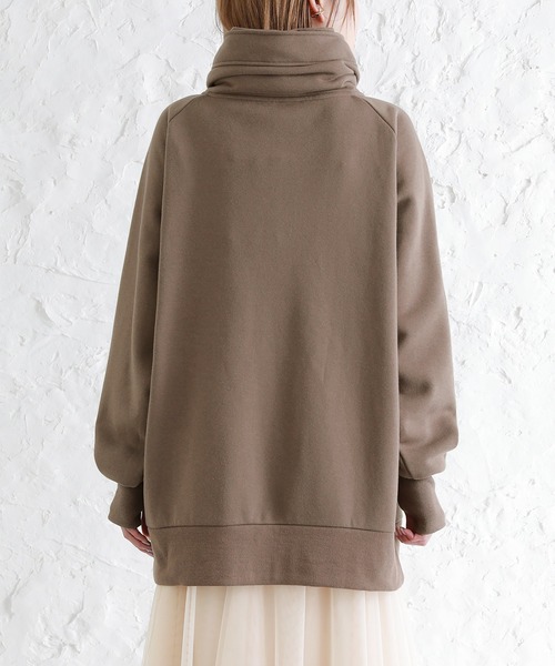 osharewalker（オシャレウォーカー）の「【廃盤】『裏起毛ボリュームネックパーカー』（パーカー・レディース・モカ/杢グレー/グリーン/ブラック・1/2）」の7枚目の写真