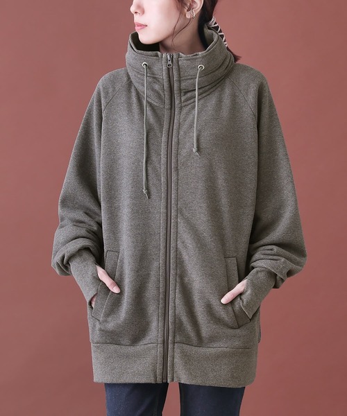 osharewalker（オシャレウォーカー）の「【廃盤】『裏起毛ボリュームネックパーカー』（パーカー・レディース・モカ/杢グレー/グリーン/ブラック・1/2）」の12枚目の写真