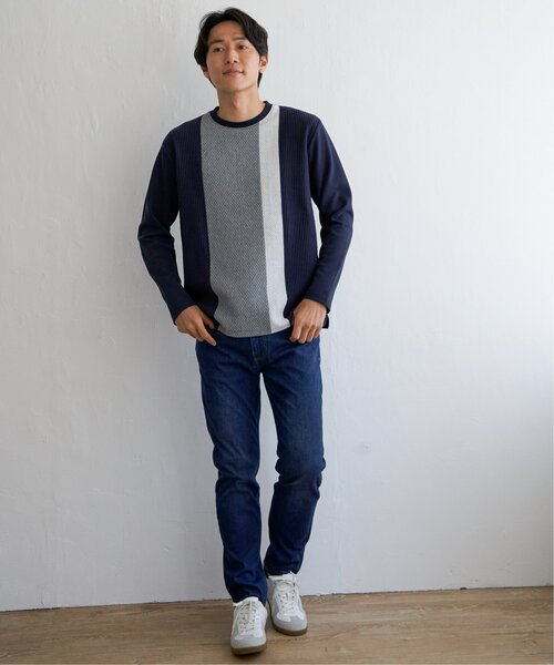 ikka（イッカ）の「ブロックスジャガードクルーネック（スウェット・メンズ・ネイビー/ホワイト/グリーン/ワイン・XL/L/M/S）」の19枚目の写真