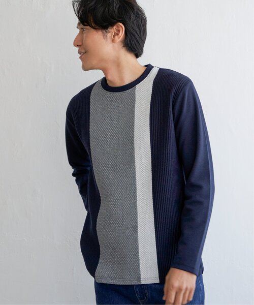 ikka（イッカ）の「ブロックスジャガードクルーネック（スウェット・メンズ・ネイビー/ホワイト/グリーン/ワイン・XL/L/M/S）」の11枚目の写真