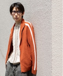 片畦編み 袖ラインニットトラックJKT