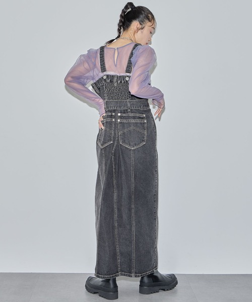 ELLEgirl(エルガール)の「配色ダブルチュールパフスリーブトップス【ELLEgirl/エル ガール】(シャツ/ブラウス・レディース・シャーベット/グレー/ライトピンク/ダークラベンダー・FREE)」の9枚目の写真