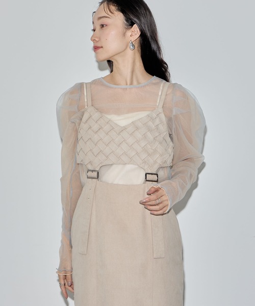 ELLEgirl(エルガール)の「配色ダブルチュールパフスリーブトップス【ELLEgirl/エル ガール】(シャツ/ブラウス・レディース・シャーベット/グレー/ライトピンク/ダークラベンダー・FREE)」の16枚目の写真