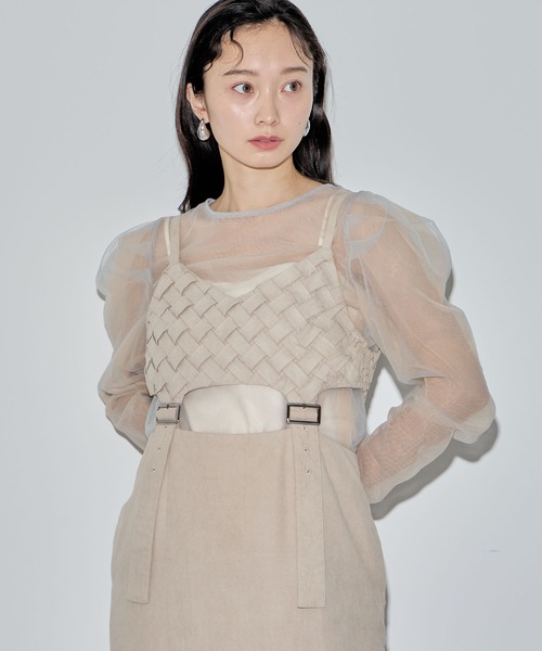 ELLEgirl(エルガール)の「配色ダブルチュールパフスリーブトップス【ELLEgirl/エル ガール】(シャツ/ブラウス・レディース・シャーベット/グレー/ライトピンク/ダークラベンダー・FREE)」の11枚目の写真