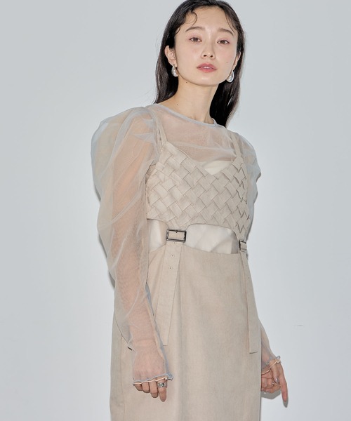 ELLEgirl(エルガール)の「配色ダブルチュールパフスリーブトップス【ELLEgirl/エル ガール】(シャツ/ブラウス・レディース・シャーベット/グレー/ライトピンク/ダークラベンダー・FREE)」の12枚目の写真
