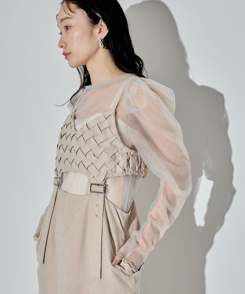 ELLEgirl(エルガール)の「配色ダブルチュールパフスリーブトップス【ELLEgirl/エル ガール】(シャツ/ブラウス・レディース・シャーベット/グレー/ライトピンク/ダークラベンダー・FREE)」の14枚目の写真