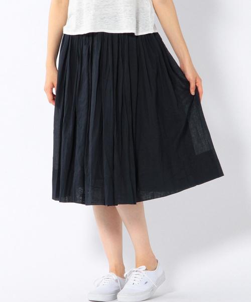 coen(コーエン)の「【Market】ソリッドギャザーフレアスカート◆(スカート・レディース・オフホワイト/ネイビー・FREE)」の1枚目の写真