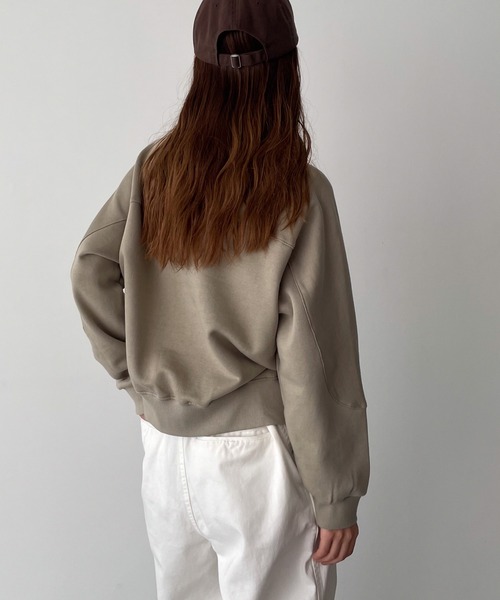 CANAL JEAN（キャナルジーン）の「El mar　コンパクト裏起毛クルーネックトレーナー（スウェット・レディース・オートミール/ネイビー/セージグリーン/ブラウン・ONE SIZE）」の12枚目の写真