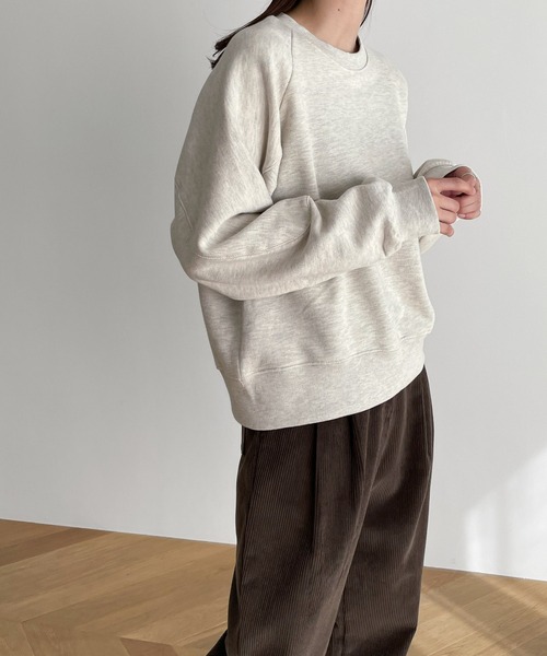 CANAL JEAN（キャナルジーン）の「El mar　コンパクト裏起毛クルーネックトレーナー（スウェット・レディース・オートミール/ネイビー/セージグリーン/ブラウン・ONE SIZE）」の8枚目の写真