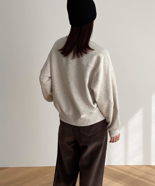 CANAL JEAN（キャナルジーン）の「El mar　コンパクト裏起毛クルーネックトレーナー（スウェット・レディース・オートミール/ネイビー/セージグリーン/ブラウン・ONE SIZE）」の9枚目の写真