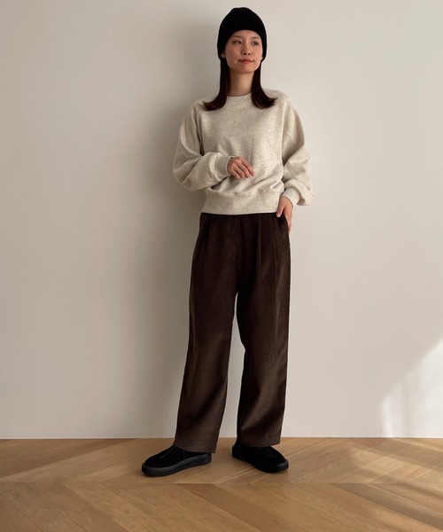 CANAL JEAN（キャナルジーン）の「El mar　コンパクト裏起毛クルーネックトレーナー（スウェット・レディース・オートミール/ネイビー/セージグリーン/ブラウン・ONE SIZE）」の10枚目の写真