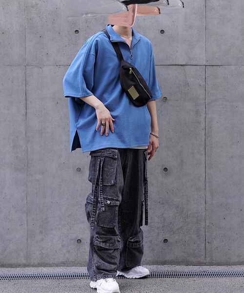 extra quality cotton punch dolman half ring zip T / エクストラ