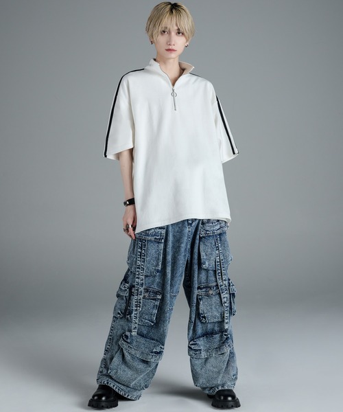 extra quality cotton punch dolman half ring zip T/エクストラ