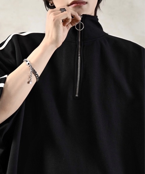 extra quality cotton punch dolman half ring zip T / エクストラ