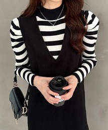 スリーブ ハイネック リブニット パフ」に該当するファッション通販