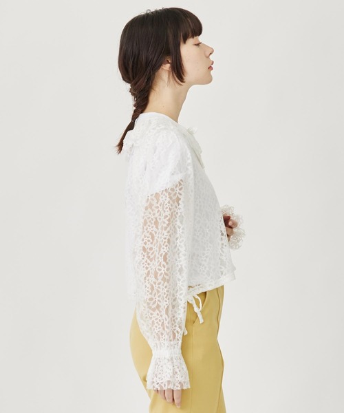 MILKFED.（ミルクフェド）の「LACE BLOUSE（シャツ/ブラウス・レディース・ホワイト/ライトブルー/ブラック・ONE SIZE）」の4枚目の写真