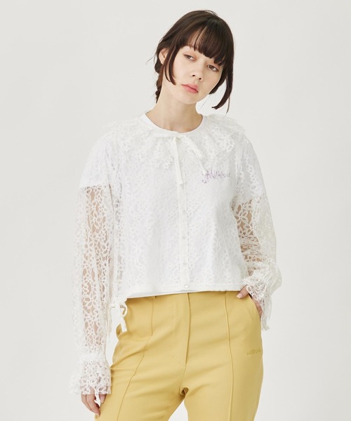 MILKFED.（ミルクフェド）の「LACE BLOUSE（シャツ/ブラウス・レディース・ホワイト/ライトブルー/ブラック・ONE SIZE）」の12枚目の写真
