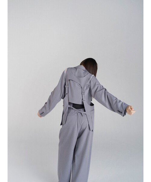 Ray BEAMS（レイビームス）の「RBS / シアー ショルダー ジャケット（テーラードジャケット・レディース・ブラック/シルバー・0/1）」の4枚目の写真