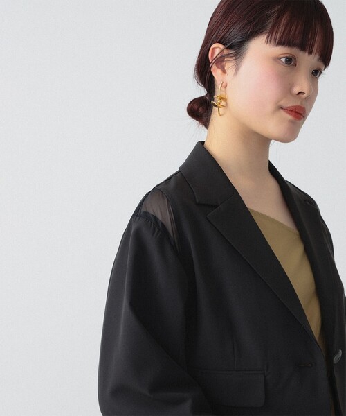 Ray BEAMS（レイビームス）の「RBS / シアー ショルダー ジャケット（テーラードジャケット・レディース・ブラック/シルバー・0/1）」の12枚目の写真