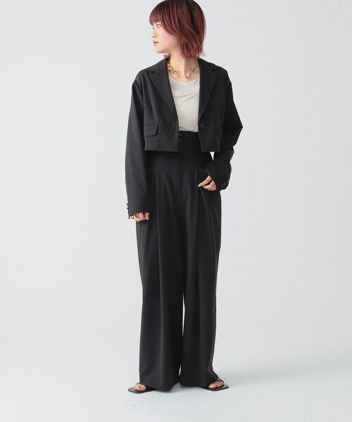 Ray BEAMS（レイビームス）の「RBS / シアー ショルダー ジャケット（テーラードジャケット・レディース・ブラック/シルバー・0/1）」の14枚目の写真