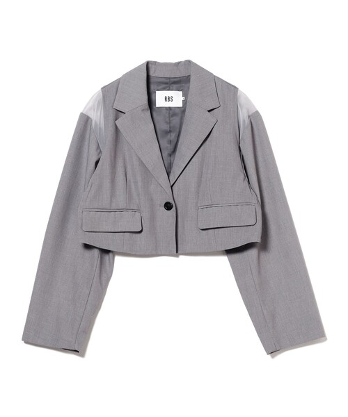 Ray BEAMS（レイビームス）の「RBS / シアー ショルダー ジャケット（テーラードジャケット・レディース・ブラック/シルバー・0/1）」の16枚目の写真