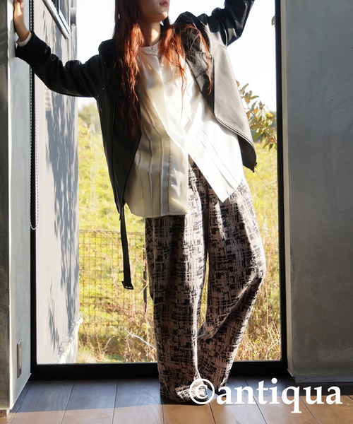 ニュアンス柄ジャガードパンツ（その他パンツ）｜antiqua（アンティカ）