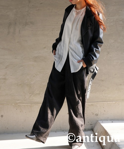 ニュアンス柄ジャガードパンツ（その他パンツ）｜antiqua（アンティカ）