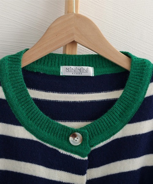 Miniministore(ミニミニストア)の「ボーダー柄カーディガン レディースニット(ニット/セーター・レディース・レッド/ネイビー/アイボリー・フリー)」の8枚目の写真