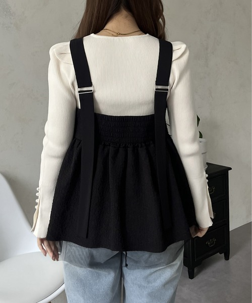 prose verse（プロズヴェール）の「チュールレイヤードバックベルトペプラムビスチェ（キャミソール・レディース・ブラック・MEDIUM）」の20枚目の写真