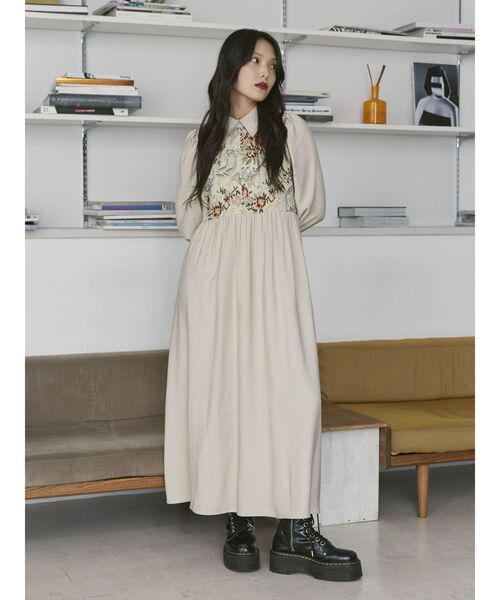 jouetie（ジュエティ）の「ゴブランチャイナフレアワンピース（ワンピース・レディース・ブラック/ピンク/アイボリー・MEDIUM）」の11枚目の写真