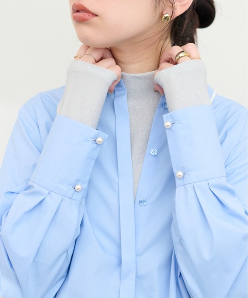 natural couture(ナチュラルクチュール)の「ラメフライスプチハイプルオーバー(Tシャツ/カットソー・レディース・ブラック/シルバー/ゴールド・FREE)」の2枚目の写真