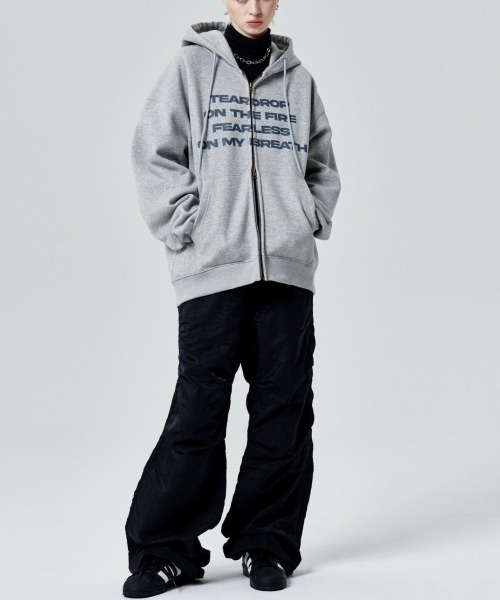 runningHIGH（ランニングハイ）の「【runningHIGH】LETTERING ZIP UP HOODIE（パーカー・レディース・グレー/カモフラージュ/ブラック・ONE SIZE）」の17枚目の写真