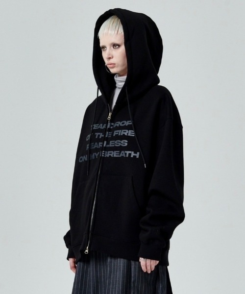 runningHIGH（ランニングハイ）の「【runningHIGH】LETTERING ZIP UP HOODIE（パーカー・レディース・グレー/カモフラージュ/ブラック・ONE SIZE）」の8枚目の写真