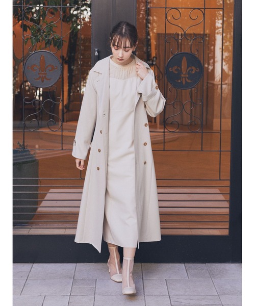 earth music&ecology（アースミュージックアンドエコロジー）の「シアードットドッキングワンピース（ドレス・レディース・ブラック/ベージュ・S/M）」の6枚目の写真