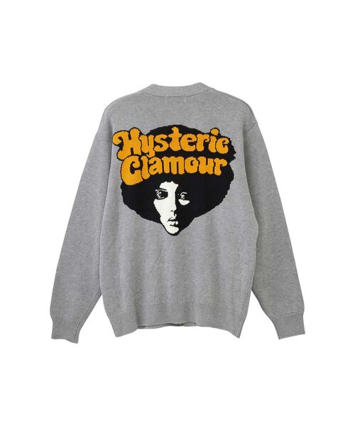 HYSTERIC GLAMOUR(ヒステリックグラマー)の「AFRO GIRL編込 カーディガン(カーディガン/ボレロ・メンズ・トップグレー/ブラック/グリーン・SMALL/X-LARGE/LARGE/MEDIUM)」の5枚目の写真
