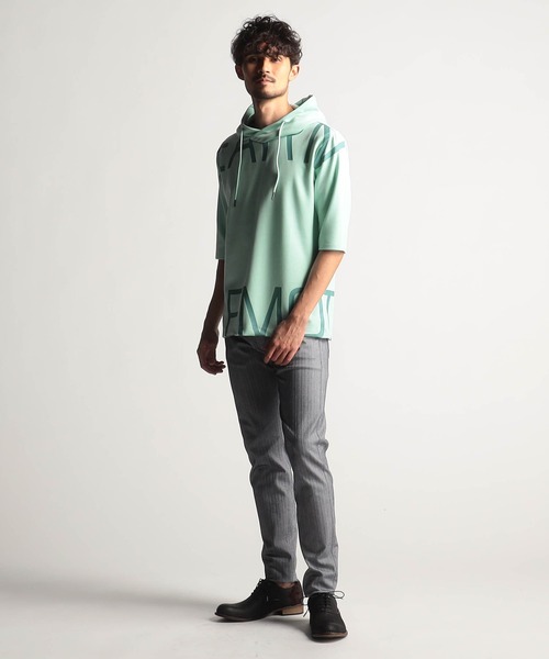 NICOLE CLUB FOR MEN（ニコルクラブフォーメン）の「ビッグロゴプリント５分袖パーカー（ベスト・メンズ・その他/ブラック/ミント/オレンジ系/アッシュグレー/オフホワイト・MEDIUM/X-LARGE/LARGE）」の10枚目の写真