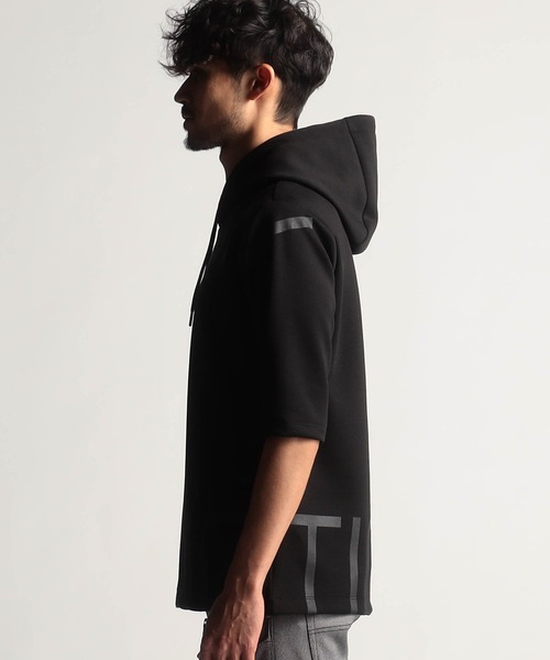 NICOLE CLUB FOR MEN（ニコルクラブフォーメン）の「ビッグロゴプリント５分袖パーカー（ベスト・メンズ・その他/ブラック/ミント/オレンジ系/アッシュグレー/オフホワイト・MEDIUM/X-LARGE/LARGE）」の14枚目の写真