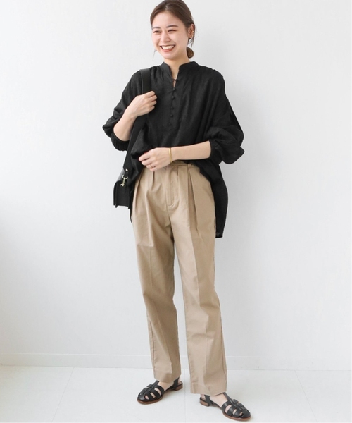 JOURNAL STANDARD relume（ジャーナルスタンダード　レリューム）の「《追加8》コットンジャガードギャザーブラウス（シャツ/ブラウス・レディース・ブラック/ホワイト・FREE）」の7枚目の写真