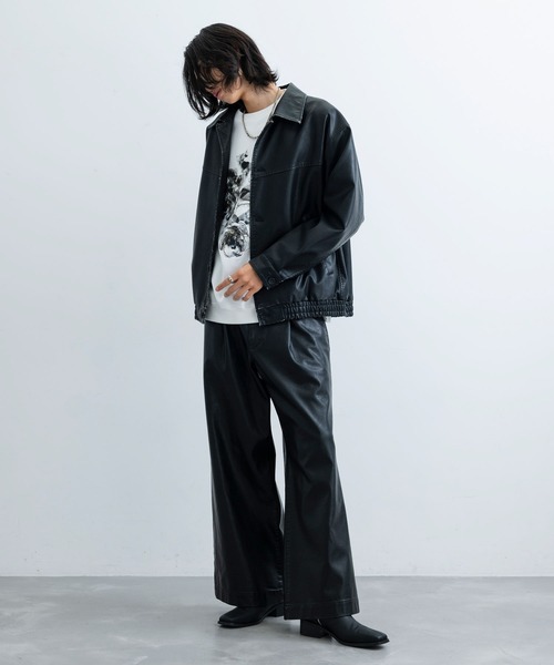 JUNRED(ジュンレッド)の「ヴィンテージウォッシュレザーワイドフレアパンツ(その他パンツ・メンズ・ブラック・L/M/S)」の13枚目の写真