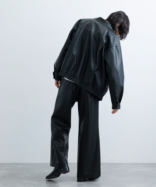 JUNRED(ジュンレッド)の「ヴィンテージウォッシュレザーワイドフレアパンツ(その他パンツ・メンズ・ブラック・L/M/S)」の14枚目の写真