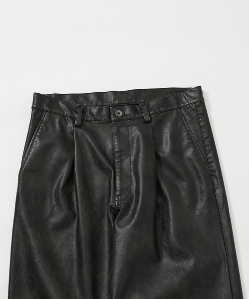 JUNRED(ジュンレッド)の「ヴィンテージウォッシュレザーワイドフレアパンツ(その他パンツ・メンズ・ブラック・L/M/S)」の5枚目の写真
