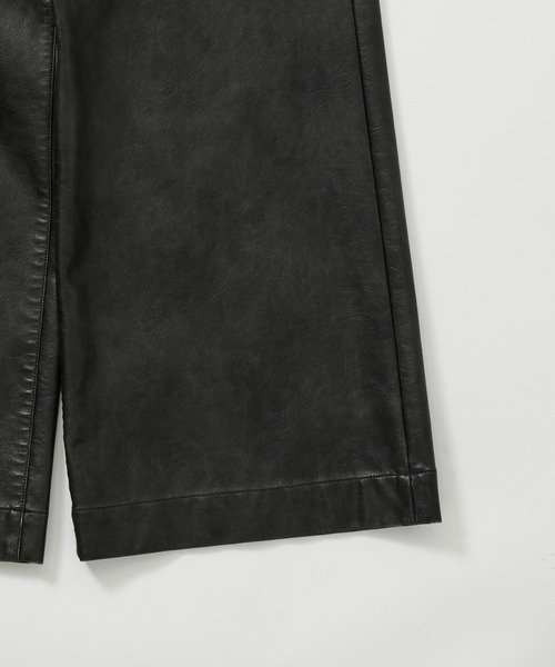 JUNRED(ジュンレッド)の「ヴィンテージウォッシュレザーワイドフレアパンツ(その他パンツ・メンズ・ブラック・L/M/S)」の8枚目の写真
