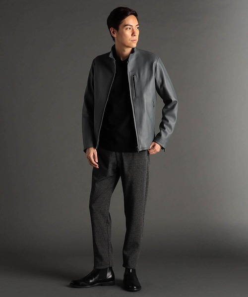 MONSIEUR NICOLE（ムッシュニコル）の「ラムレザー ライダースブルゾン（ライダースジャケット・メンズ・チャコールグレー/ブルーグレー/グレー・X-LARGE/LARGE/MEDIUM/L/M）」の5枚目の写真