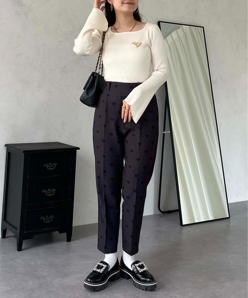 prose verse（プロズヴェール）の「スクエアネックフレアスリーブリブニット（ニット/セーター・レディース・ブラック/アイボリー/ピンク/ホワイト系その他・MEDIUM）」の18枚目の写真