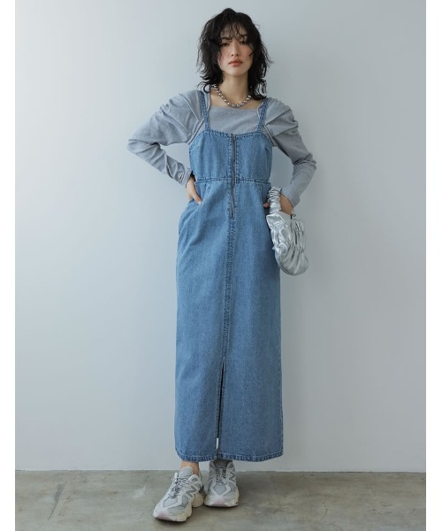 Re:EDIT（リエディ）の「[2024SS COLLECTION]ボリュームスリーブスクエアネックリブカットソートップス（Tシャツ/カットソー・レディース・ホワイト/ブラック/グレー・MEDIUM/LARGE）」の20枚目の写真