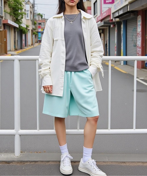 United Athle（ユナイテッドアスレ）の「【United Athle】8.2オンス スウェット ショーツ (裏パイル) 5199（スウェットパンツ・メンズ・インディゴブルー/ミント/ブラック/アッシュ/ナチュラル・L/S/XL/M）」の15枚目の写真