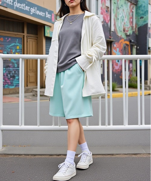 United Athle（ユナイテッドアスレ）の「【United Athle】8.2オンス スウェット ショーツ (裏パイル) 5199（スウェットパンツ・メンズ・インディゴブルー/ミント/ブラック/アッシュ/ナチュラル・L/S/XL/M）」の16枚目の写真