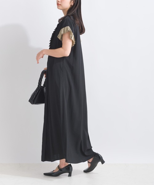 LUGIVA（ルギヴァ）の「フロントプリーツ比翼ワンピース（ワンピース・レディース・ブラック/ブラウン・M）」の20枚目の写真