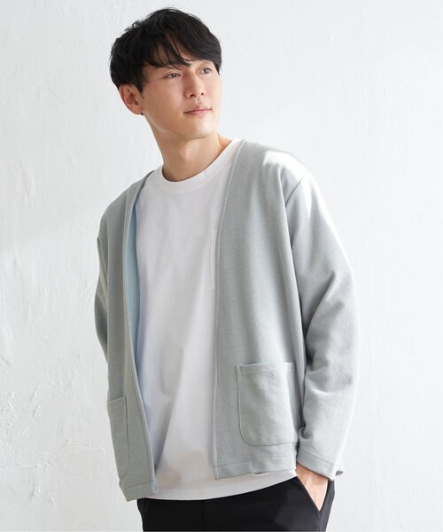 ikka(イッカ)の「ダブルフェイスDRYカノコカーディガン(カーディガン/ボレロ・メンズ・ネイビー/ブラック/グレー・S/M/L/XL)」の13枚目の写真